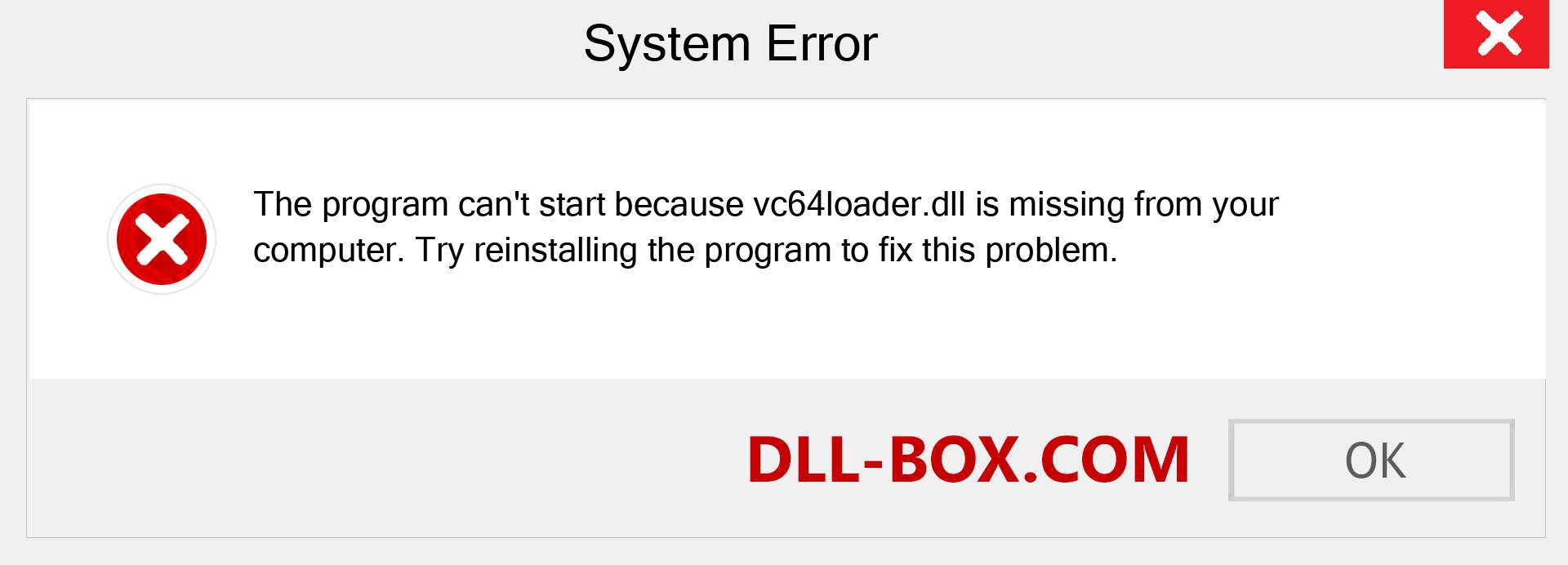  vc64loader.dll file is missing?. Download for Windows 7, 8, 10 - Fix  vc64loader dll Missing Error on Windows, photos, images